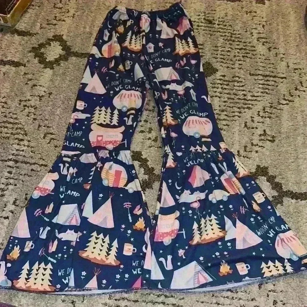 Girls Boutique Camper Leggings‎ Buttery Soft size 7/8 We dont’t camp we glamp